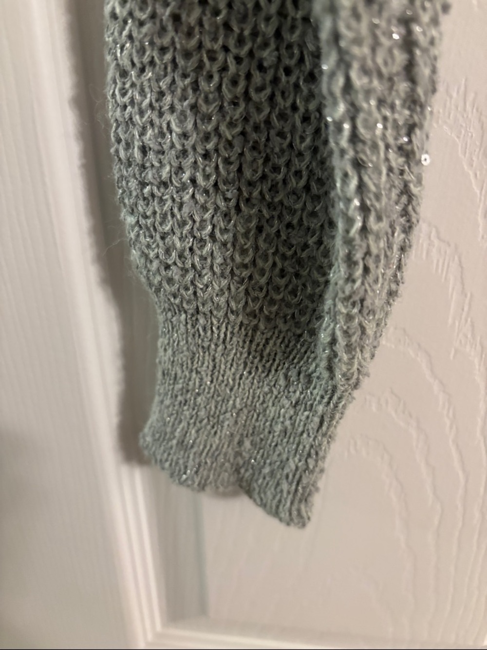 Altar'd State Light Gray Cropped Crewneck Sweater - Picture 4 of 6